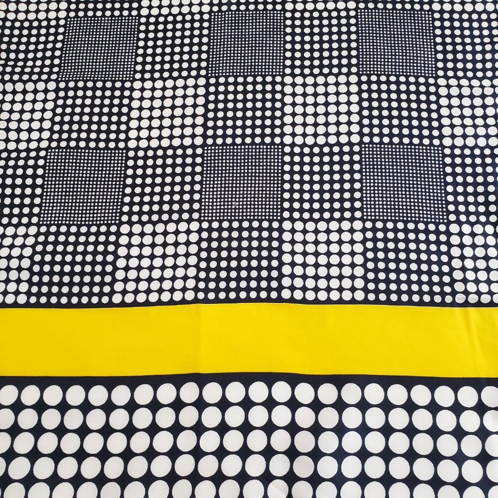 Vintage Echo Polka Dot & Plaid Scarf-100% Silk-15x46